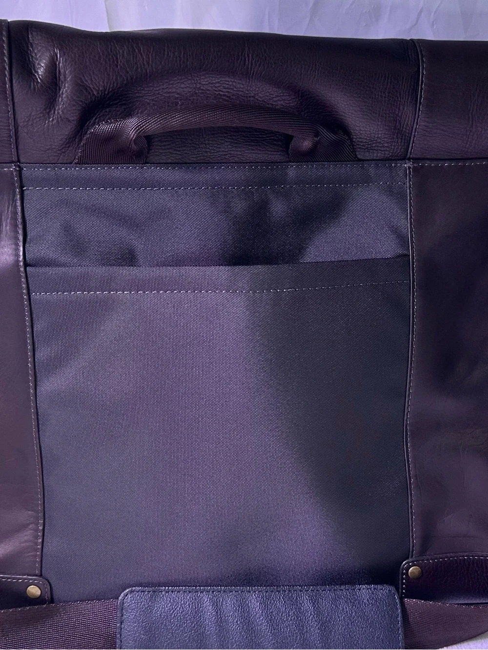 Men's Leather Messenger Bag - Black